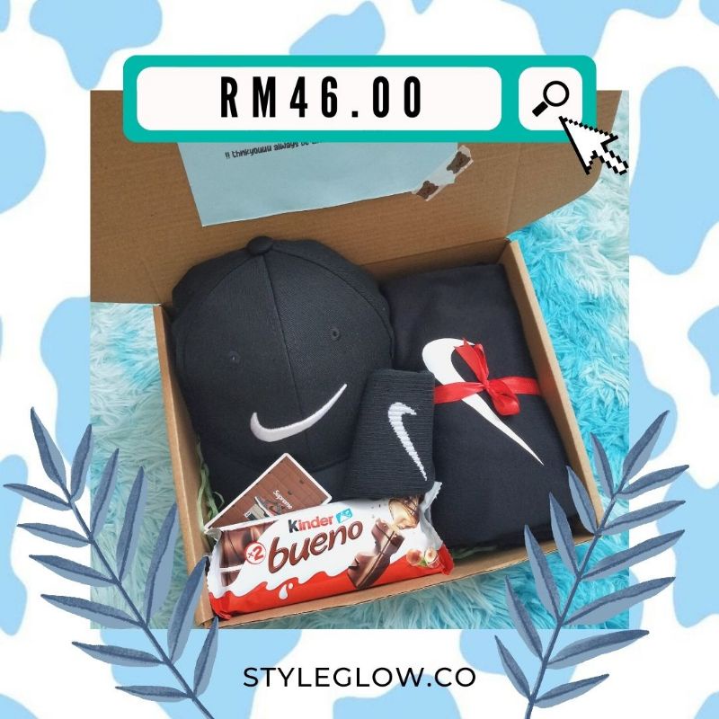 TSHIRT+ CAP+ SOCK+ CHOCOLATE | SURPRISE GIFTBOX SET FOR HIM HER