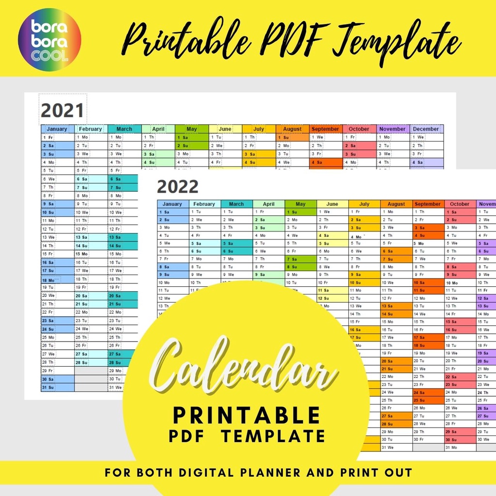 2022 2023 calendar printable pdf a4 template yearly weekly daily planner birthday template goodnotes journal shopee malaysia