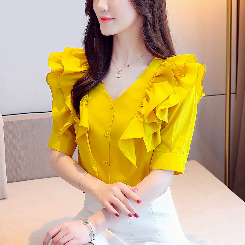 ruffled chiffon blouse