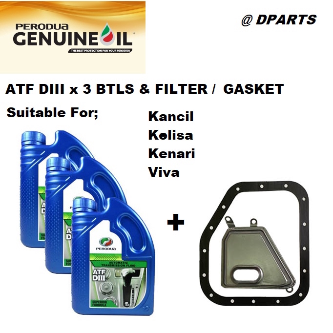 Perodua ATF DIII (3L) + Filter & Gasket + Sticker Kancil 