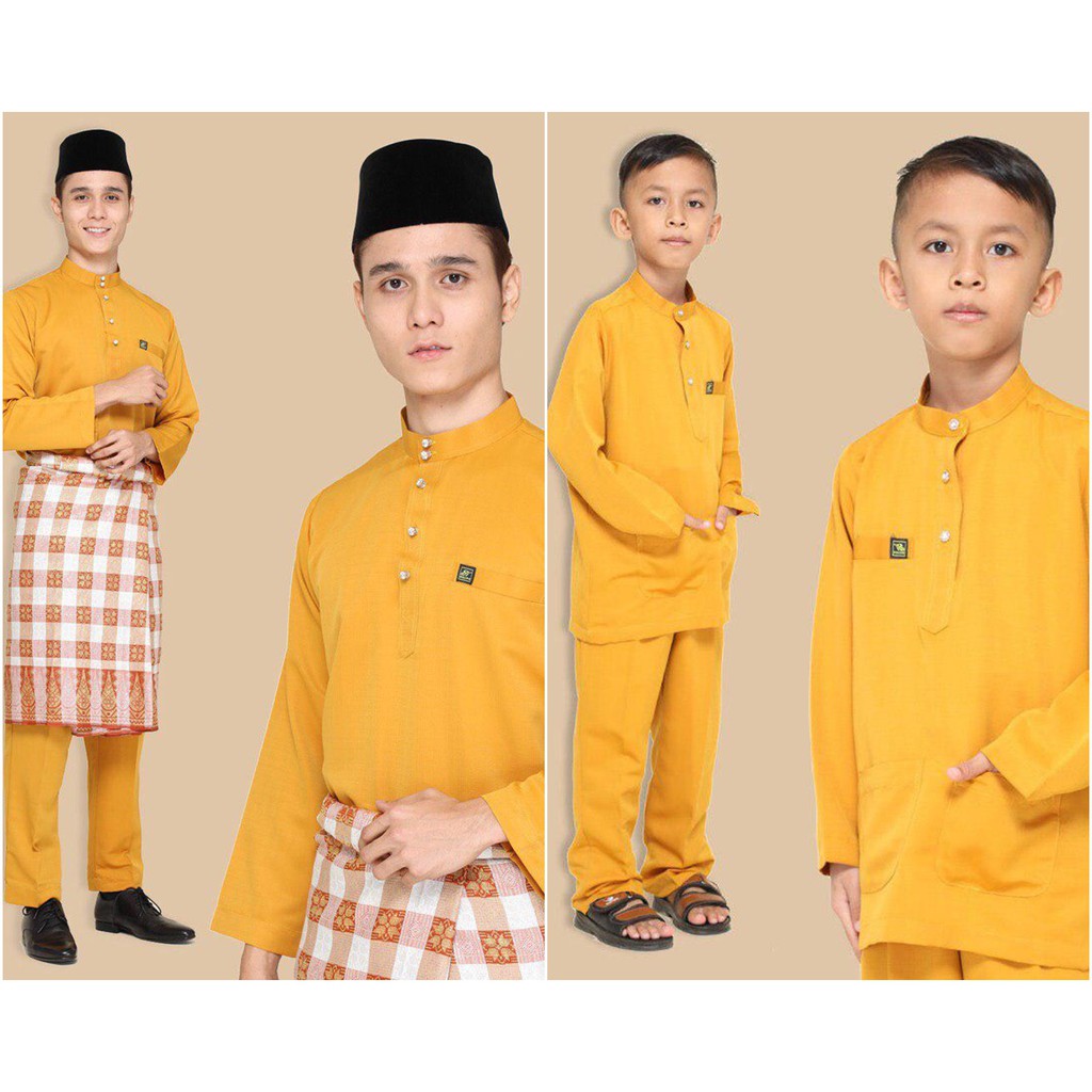 BAJU  MELAYU  DEWASA DAN BUDAK  MUSTARD  Shopee Malaysia