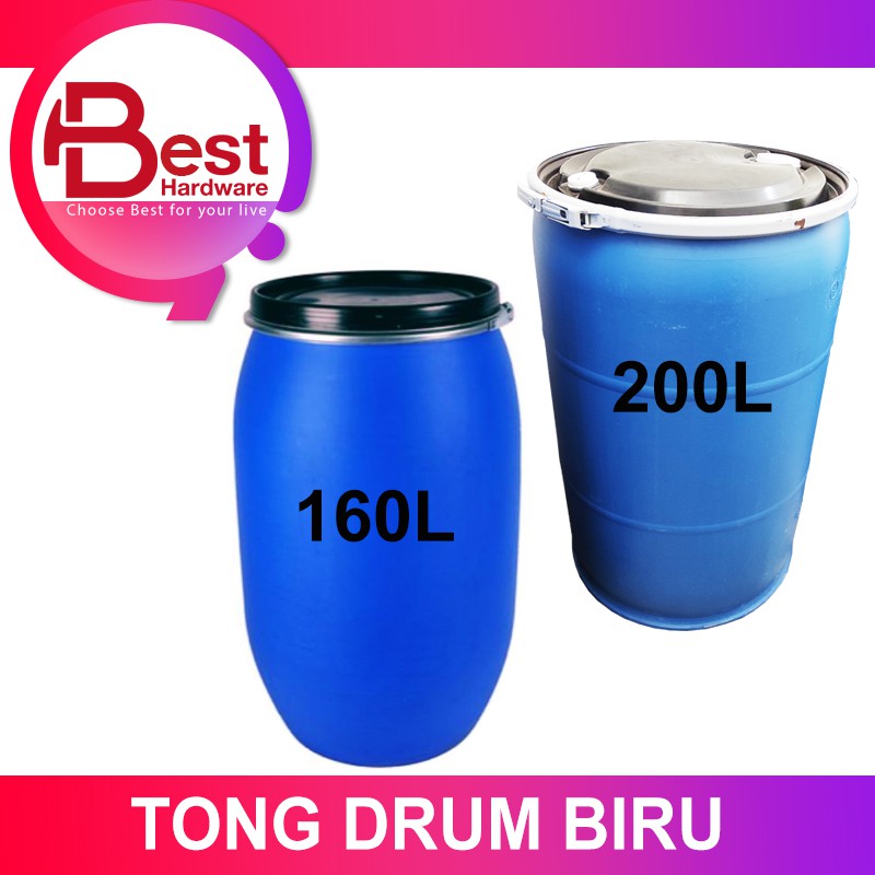 Biru liter air tong 200 Terjual drum