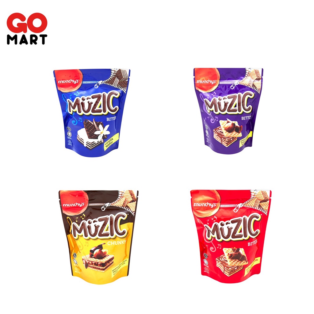 Muzic Hazelnut Wafer Chunky/ Vanilla Wafer Bites/ Hazelnut Wafer Bites/ Chocolate Wafer Bites