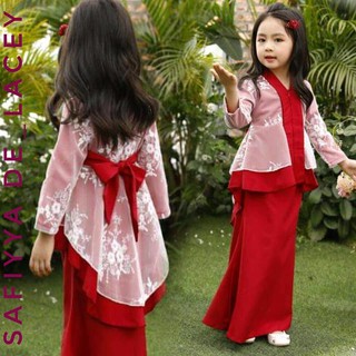 MUSLIMAH KIDS BAJU  RAYA KANAK KANAK KEBAYA MAROON 2021  