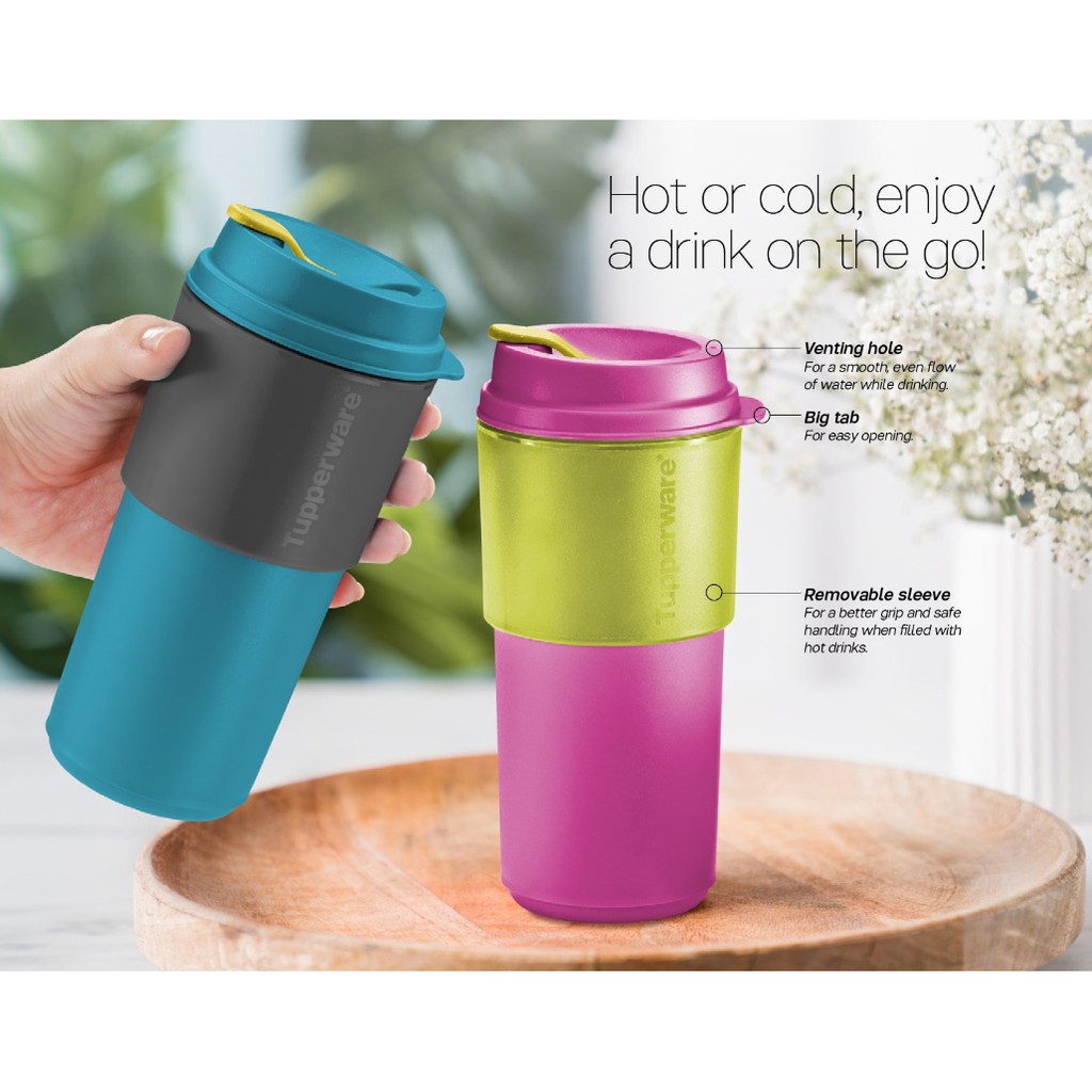 Tupperware Coffee To Go (1) 490ml - Pink / Blue / PWP