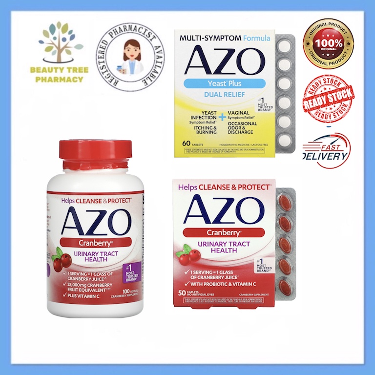 Azo Cranberry Urinary Tract Health Probiotic 50caplets / 100 softgels ...