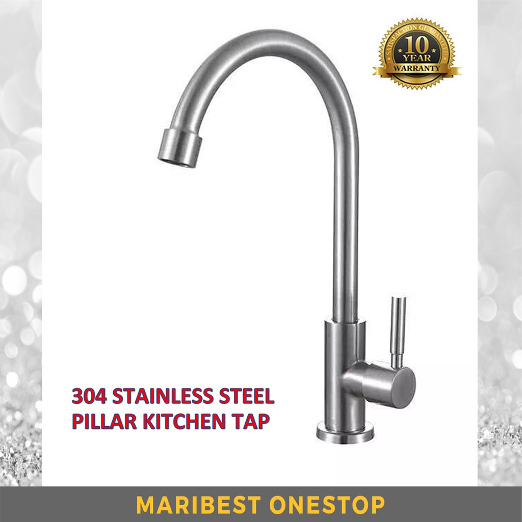 304 Stainless Steel Pillar Kitchen Sink Tap Shopee Malaysia