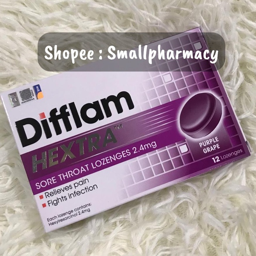 Difflam Hextra Sore Throat Lozenges 2.4mg Purple Grape 12s Relieve sore