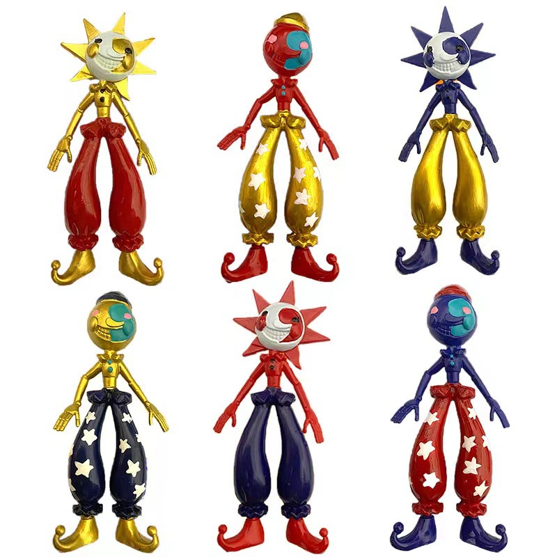 6pcs/set Fnaf Toys Security Breach Sundrop and Moondrop Action Figure