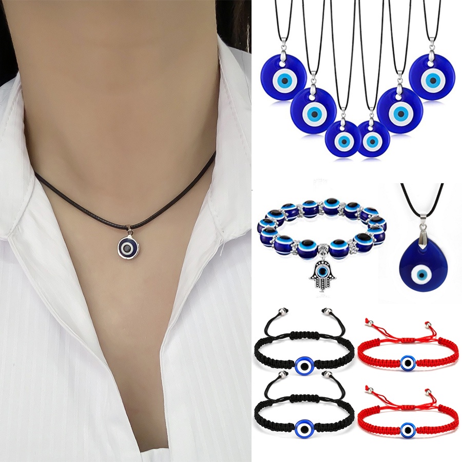 Hot Blessed Evil Eye Necklace Women Lucky Devil Eye Pendant Clavicle Chain Jewelry Gifts