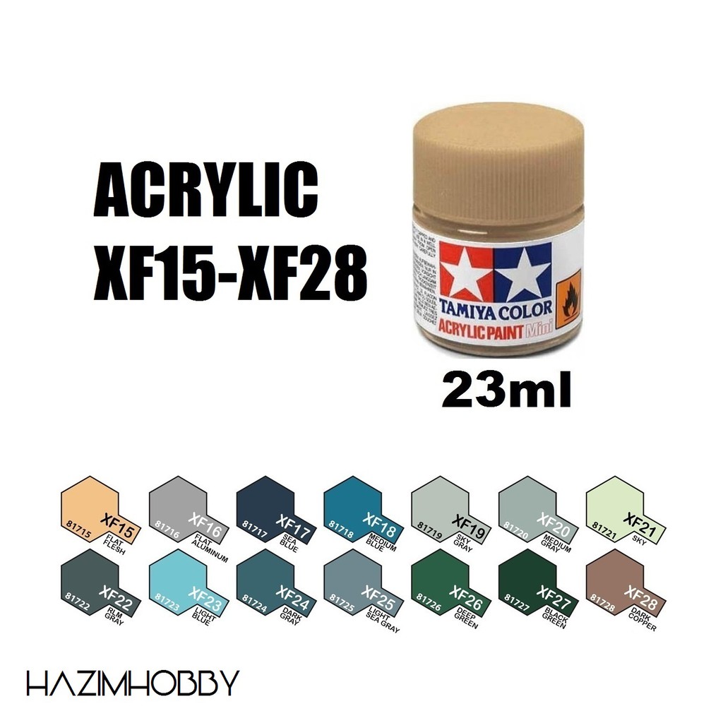 TAMIYA Color Acrylic Paint 23ml XF15 XF28 Shopee Malaysia