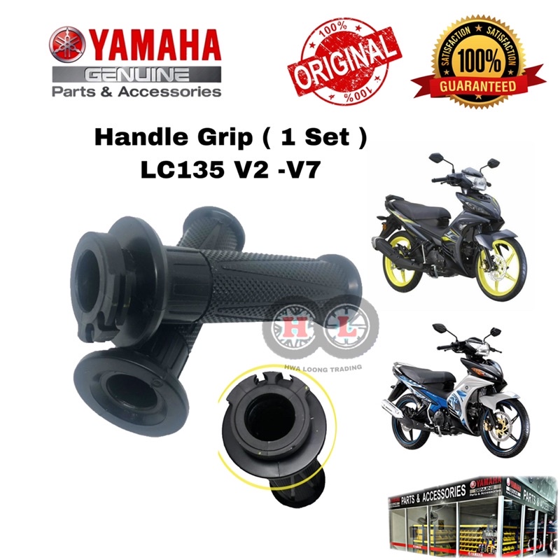 YAMAHA HANDLE GRIP LC135 ORIGINAL (55C-WF624-00/1S8-WF624-00-KT) -THROTTLE GLOVE/GRIP HANDLE RUBBER LC 135 V1-V7