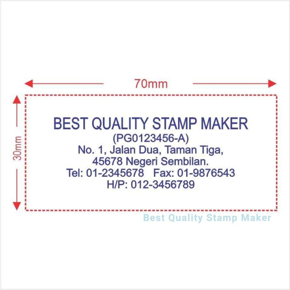 Rubber Stamp Normal Chop 3 Pieces Shopee Malaysia