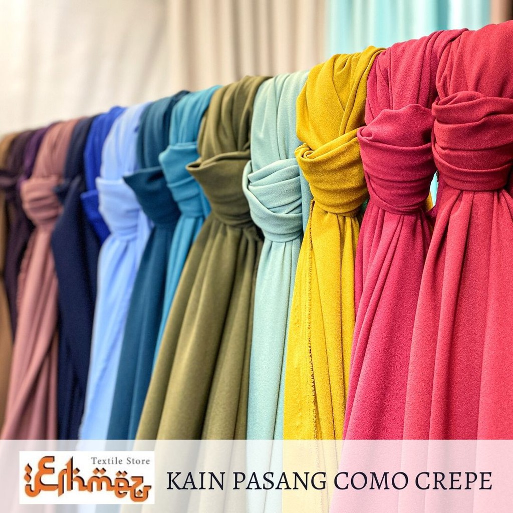 Como Crepe Stok Sedia Kain  Pasang  Premium Bidang  60  