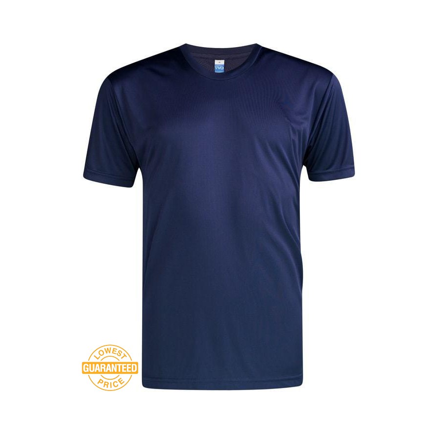 Navy Blue Plain Microfiber Polyester Tshirt Roundneck Dry Fit Cool Fit