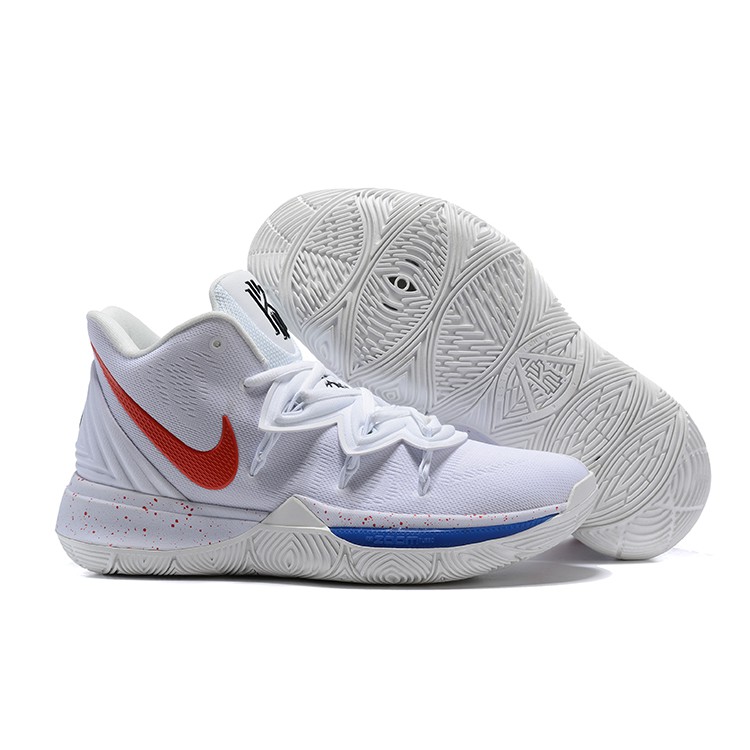 kyrie 5 white red