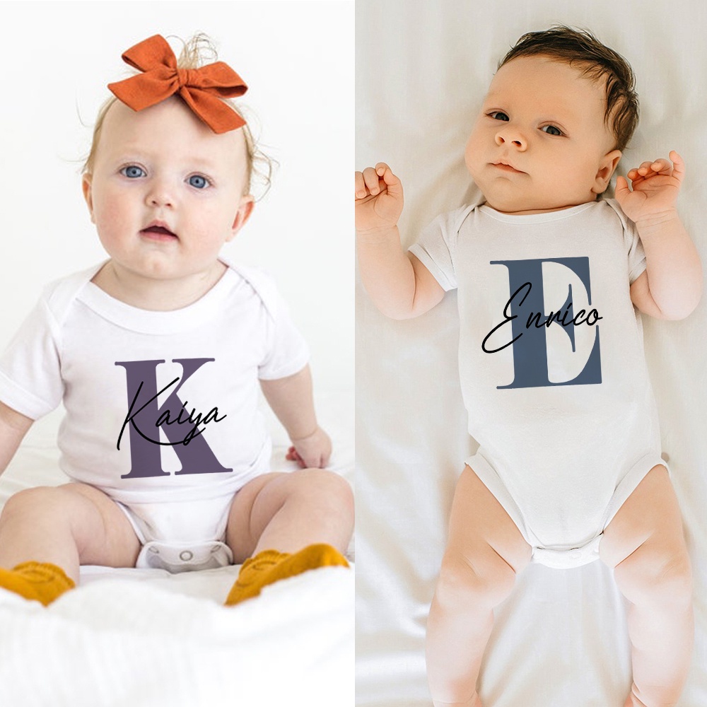 Personalized Baby Boy Girls Name Onesie Bodysuits Pregnancy Announcement Shower Gift Custom Name Newborn Jumpsuit Clothes