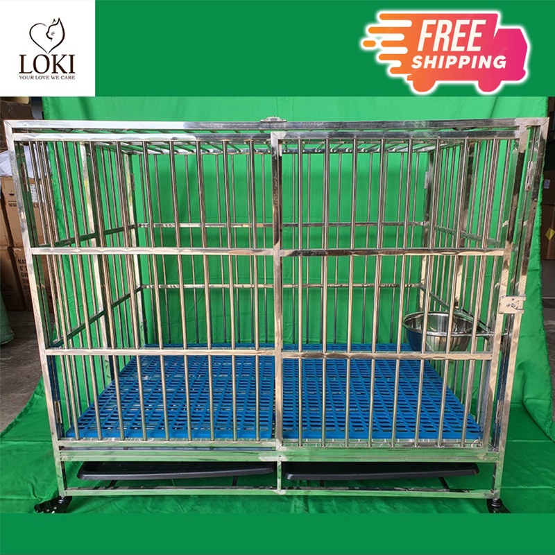 STAINLESS STEEL DOG CAGE [110*72*95cm ] Shopee Malaysia