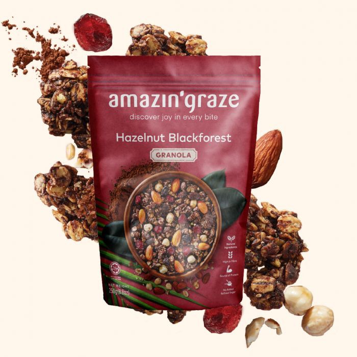 AMAZIN' GRAZE Hazelnut Blackforest Granola [250g] Shopee Malaysia