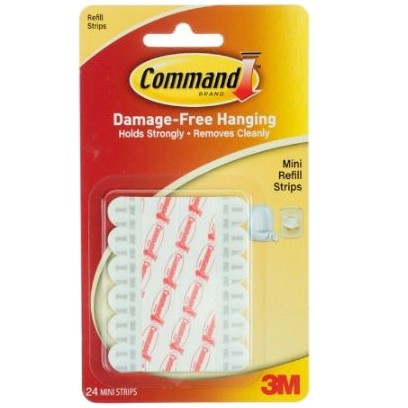 3M Command Double Sided Adhesive (mini) Strips (24pcs/pack) For No Hook ...