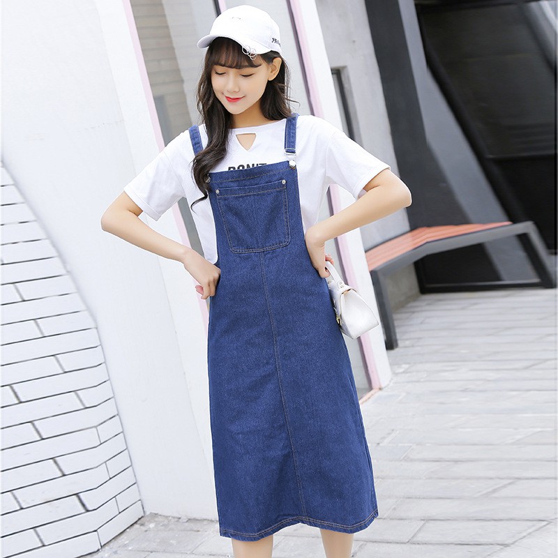jean suspender skirt