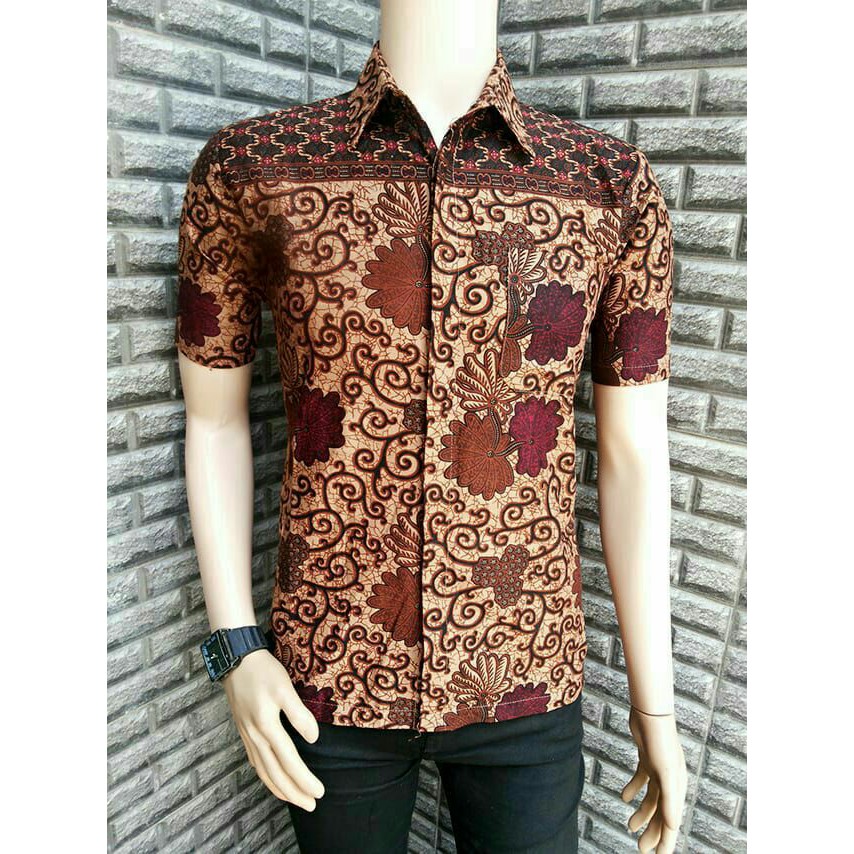  BAJU  BATIK  COKLAT JAWA KEMEJA BATIK  Shopee  Malaysia