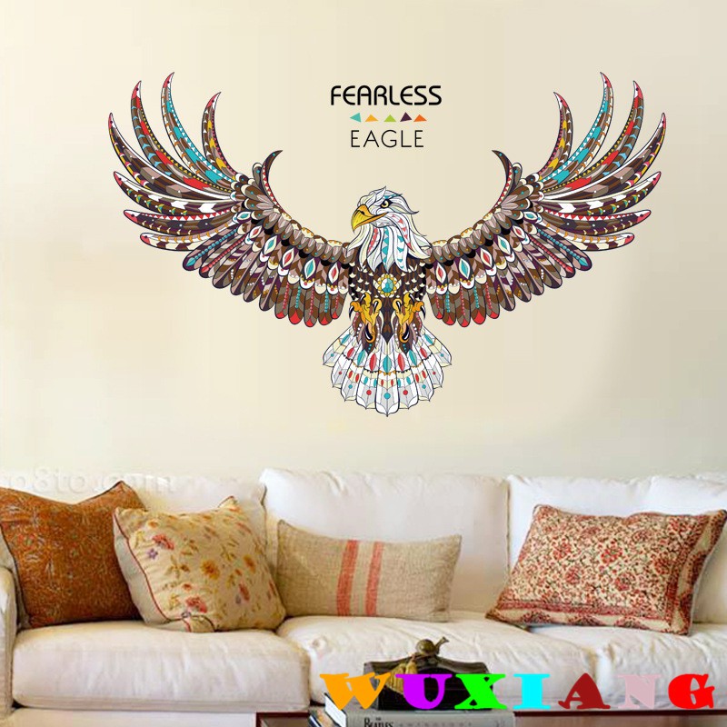 Wuxiang Kartun Hiasan Rumah Burung Hantu Warna Pelekat Dinding