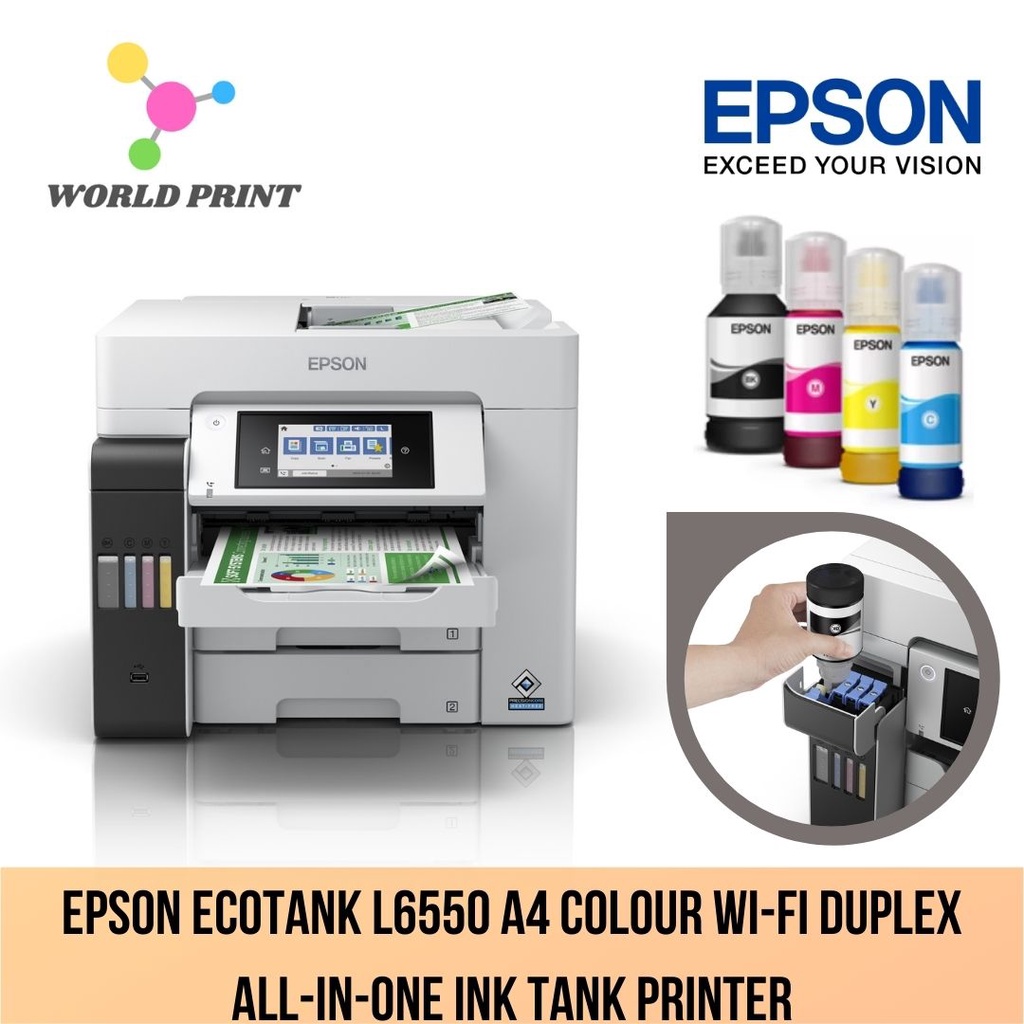 Epson Ecotank L6550 A4 Colour Wi Fi Duplex All In One Ink Tank Printer Shopee Malaysia 4317