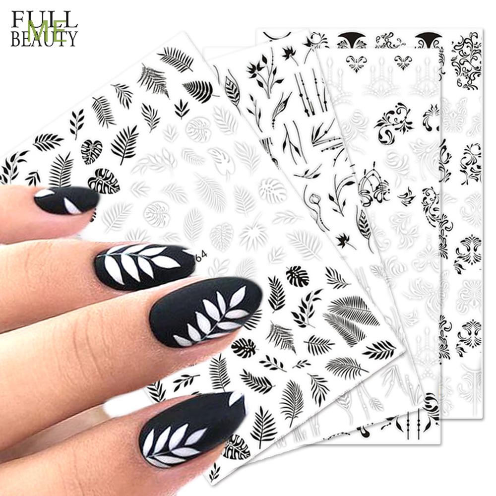 black and white nail stickers