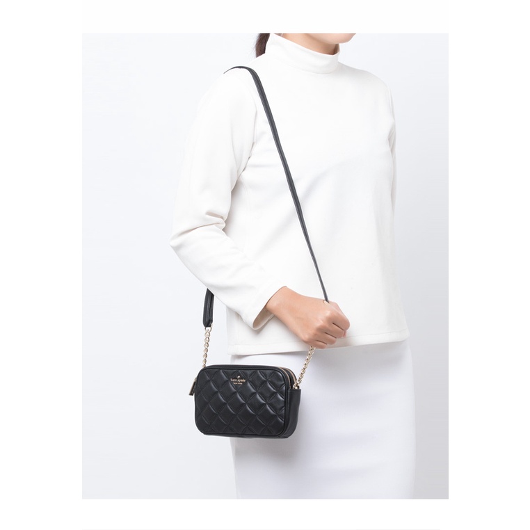 Kate Spade Natalia Double Zip Small Crossbody - Black | Shopee Malaysia