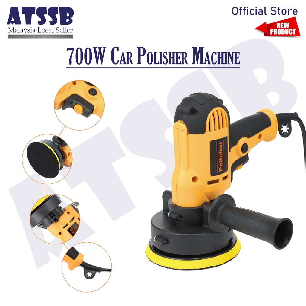 Professional 700w Electric Car Polisher Sander Buffer Car Polishing Machine Diy Mesin Polish Kereta Atssb Shopee Malaysia