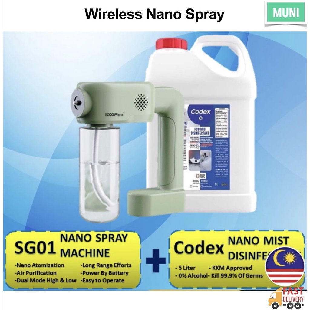Powerful Wireless Nano Spray Machine Gun Sanitizer Spray Gun Nano Spray