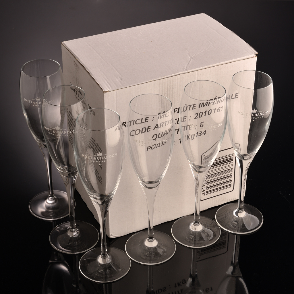 Special Edition Moet & Chandon Champagne Imperial Flute Glass Set (6pcs