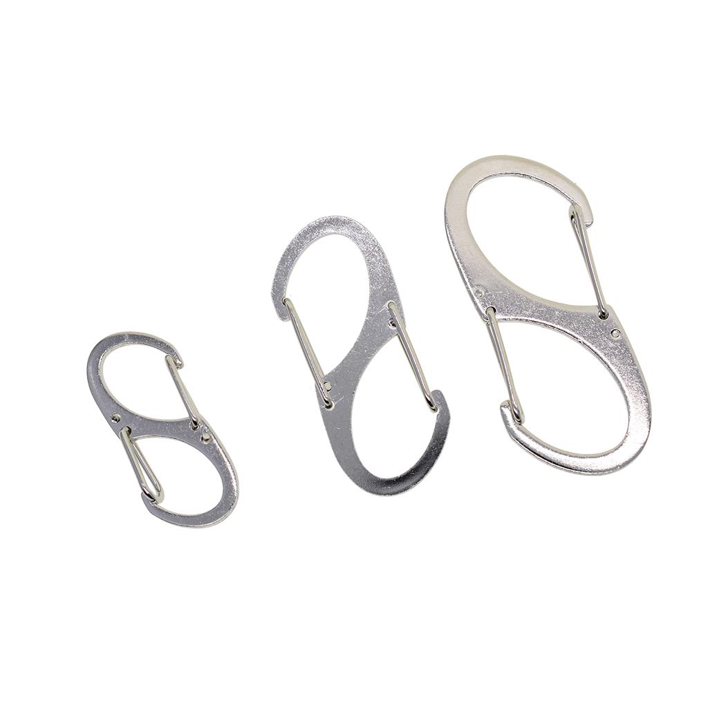 20 x Small Carabiner S-Shape Key Chain Clip Hook Outdoor Buckle Locking ...