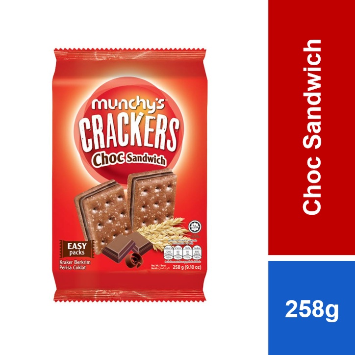 Munchy's Crackers Choc Sandwich Chocolate Cream 258g