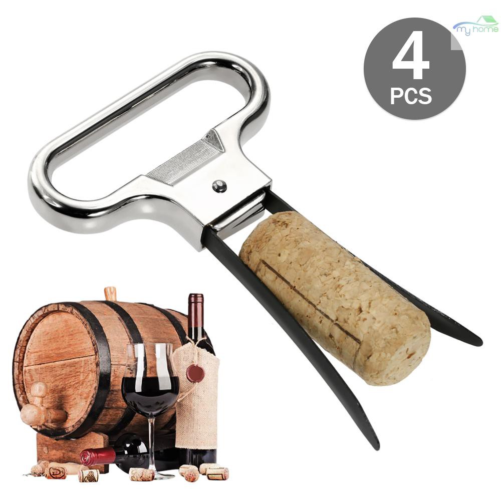 [Fast delivery]4pcs TwoProng Cork Puller with Cover Wine Opener Bottle