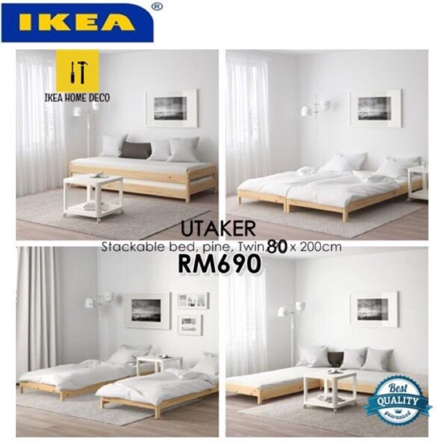 Ikea Utaker Stackable Bed Pine 80x200, Ikea Twin Bed Pine