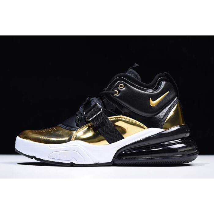 nike air force 270 black and gold