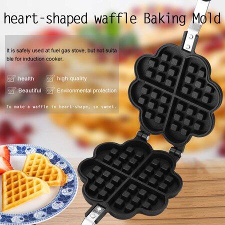 Heart Shape Household Kitchen Gas Waffle Maker Pan Maker Non Stick Iron Mold Press Flower