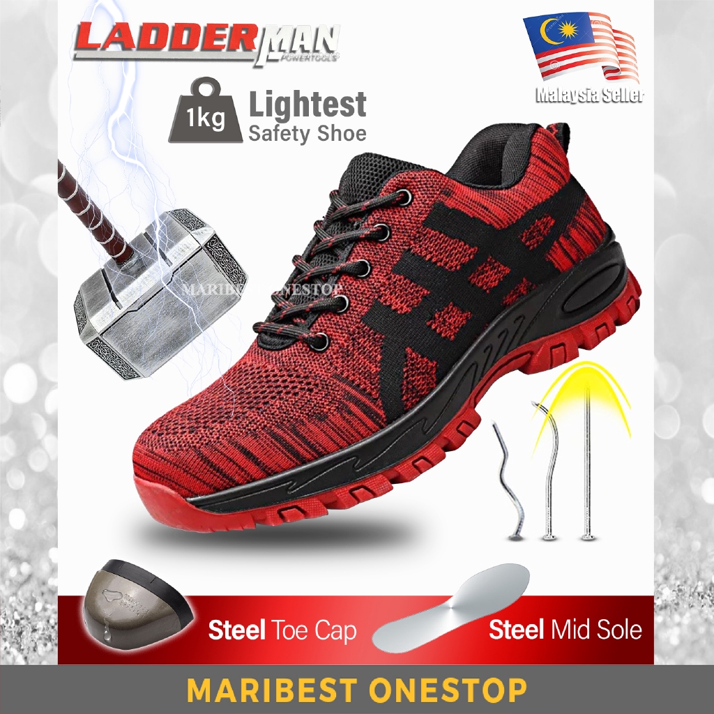 Ladderman Steel Toe Cap Low Cut Safety Boots Safety Shoe LDM-268 Kasut Safety Jenis Sport (Tak Panas Dan Berkualiti)