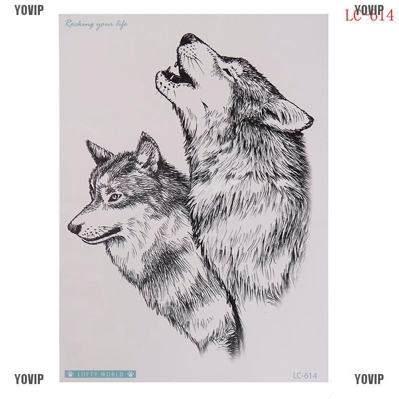 Yovip Wolf Temporary Tattoo Stickers Waterproof Fake Hand Tattoos Adult Men Body Art Shopee Malaysia