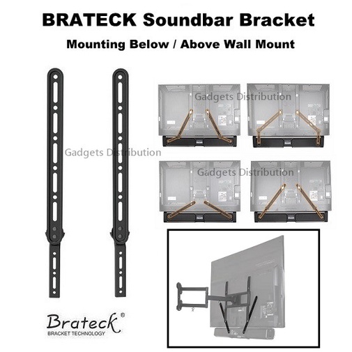 BRATECK SB41 Soundbar Sound Bar Brackets Bracket for Mounting Below or