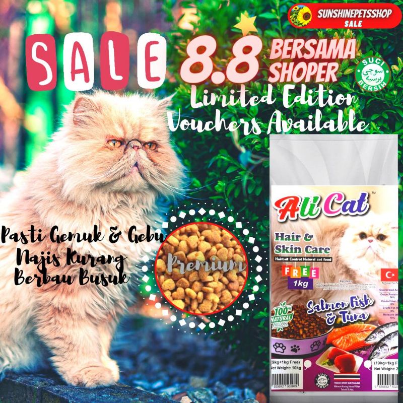 Makanan Kucing Murah 20kg AliCat ( Hair u0026 Skin Care )