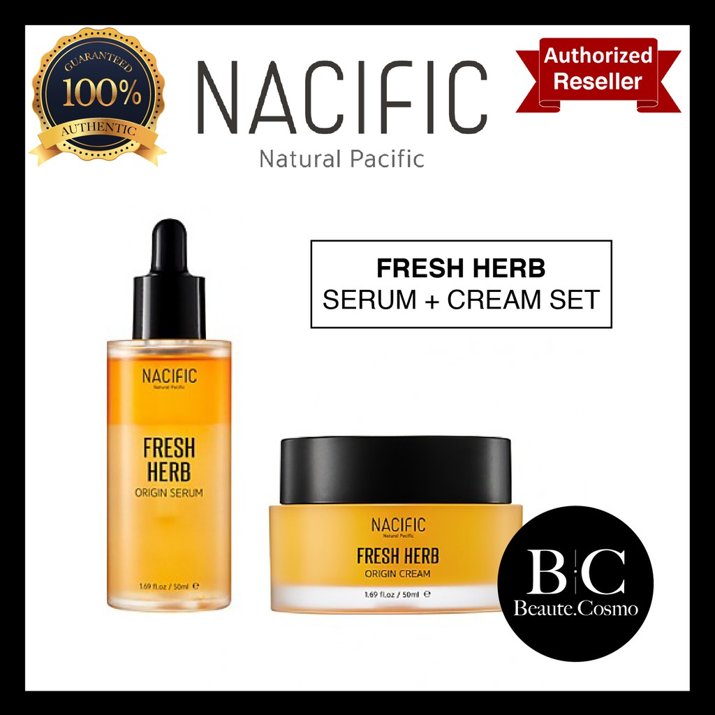 [Nacific] Fresh Herb Origin SET (Serum 50ml + Cream 50ml) Shopee Malaysia