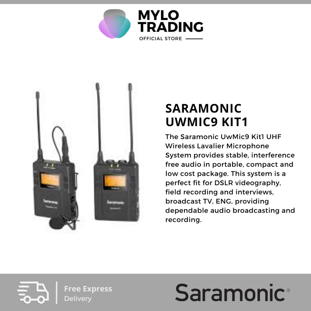 Saramonic UwMic9 Kit1 UHF Wireless Lavalier Microphone System ( TX9+RX9 )