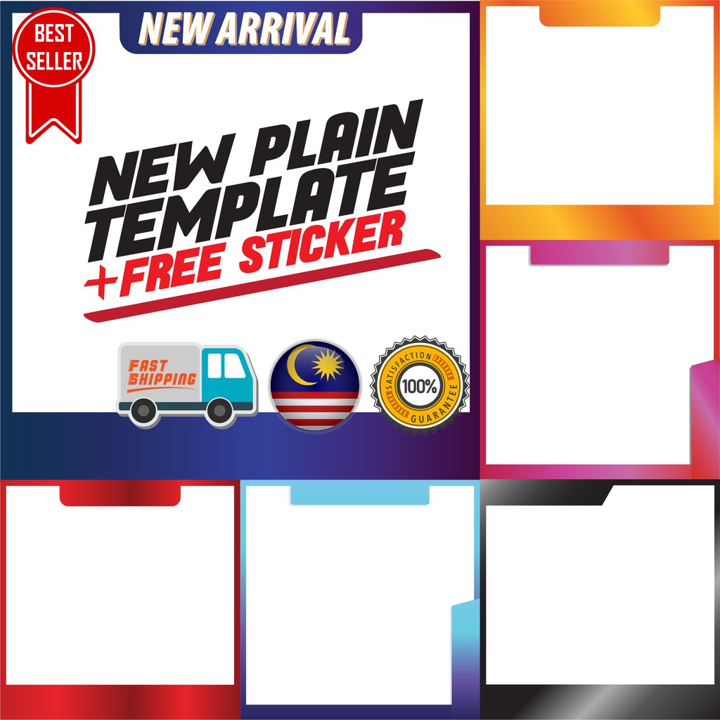 Buy NEW 10 PLAIN SHOPEE FRAME TEMPLATE AND FREE STICKER FREE EASY