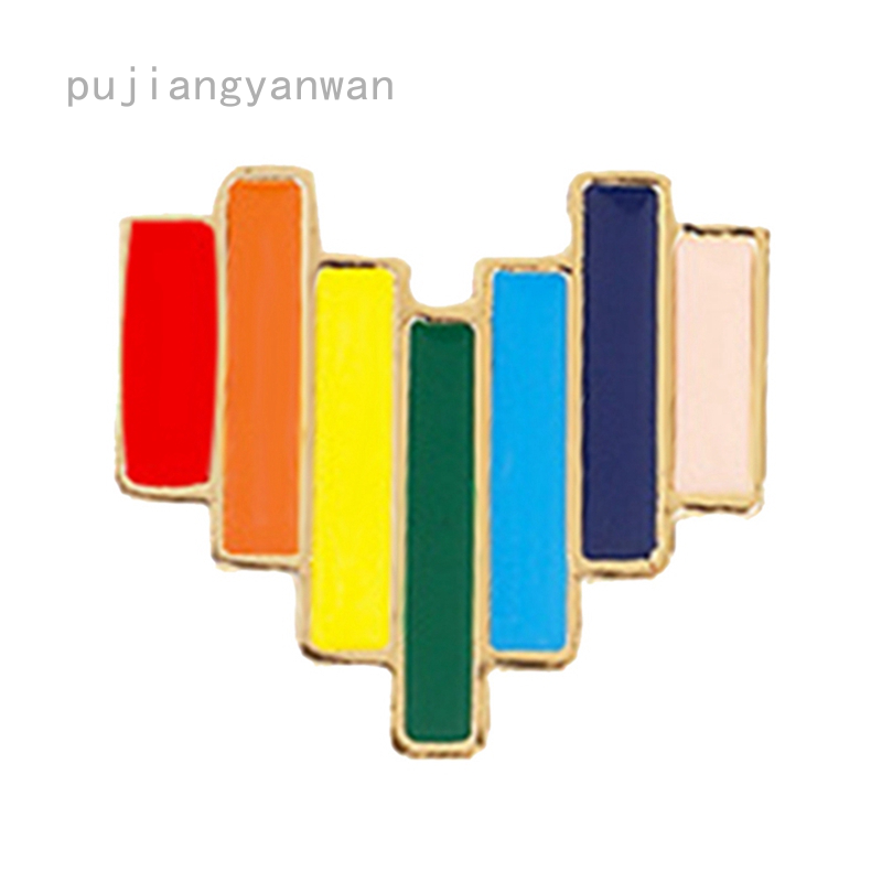 Rainbow Heart LOVE IS LOVE Gay Pride LGBT Brooch LESBIAN ENAMEL Badge UNISEX