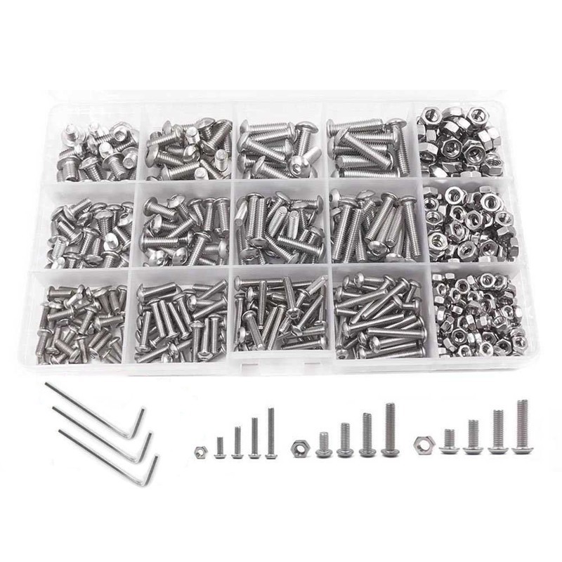 Screw And Nut Kit Machine Screw And Nut Kit 500 Pcs M3 M4 M5