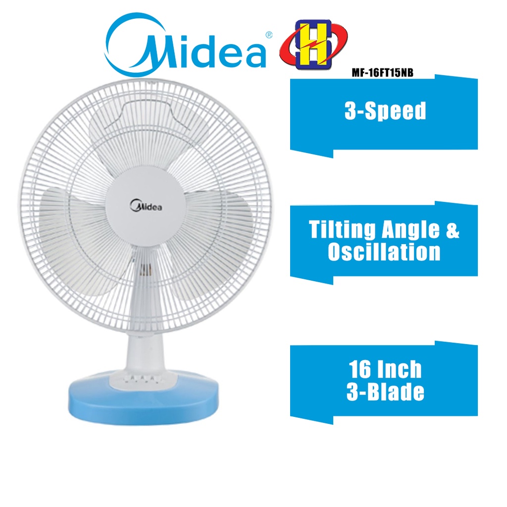 Midea Table Fan 16 Inch 3 Speed Desk Fan Mf 16ft15nb Shopee Malaysia