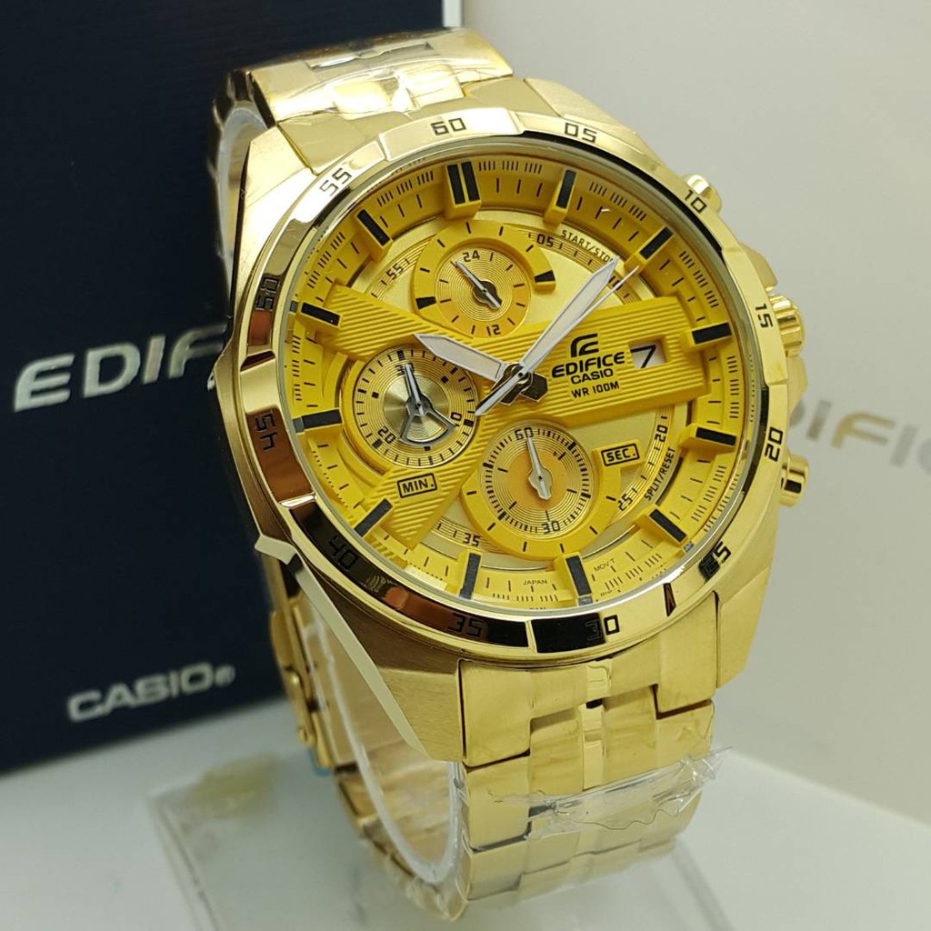 edifice casio wr100m gold